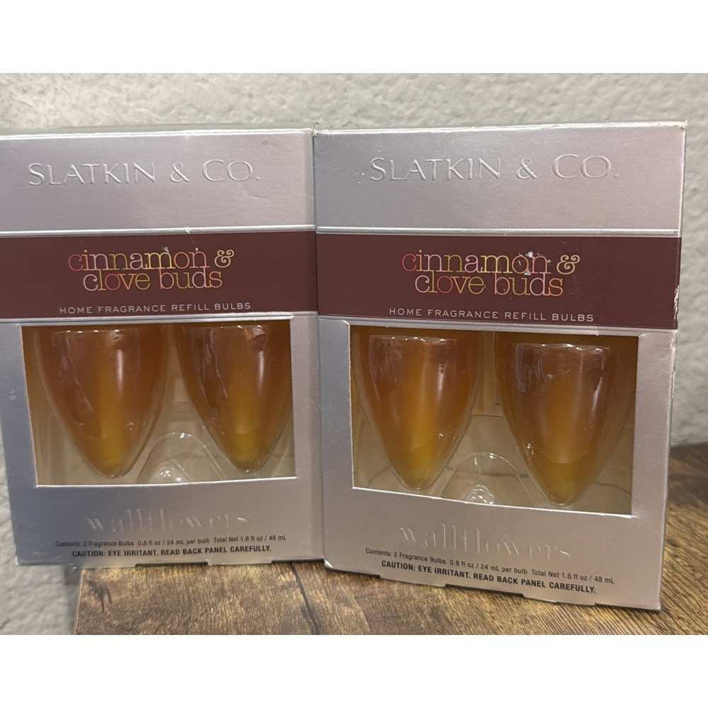 Vintage Slatkin & Co Cinnamon & Clove Buds Fragrance Bulbs 4 Wallflowers NOS